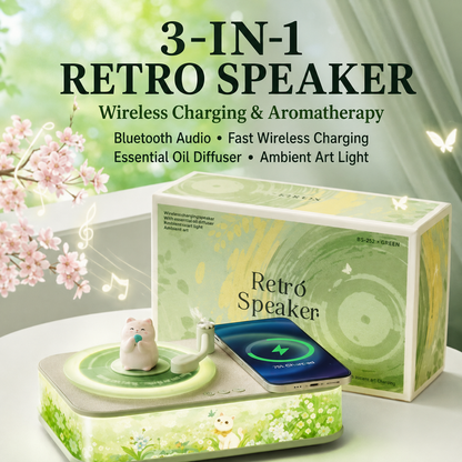 BION Care WhiskerGlow™ Retro Bluetooth Speaker & Wireless Charger