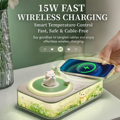 BION Care WhiskerGlow™ Retro Bluetooth Speaker & Wireless Charger