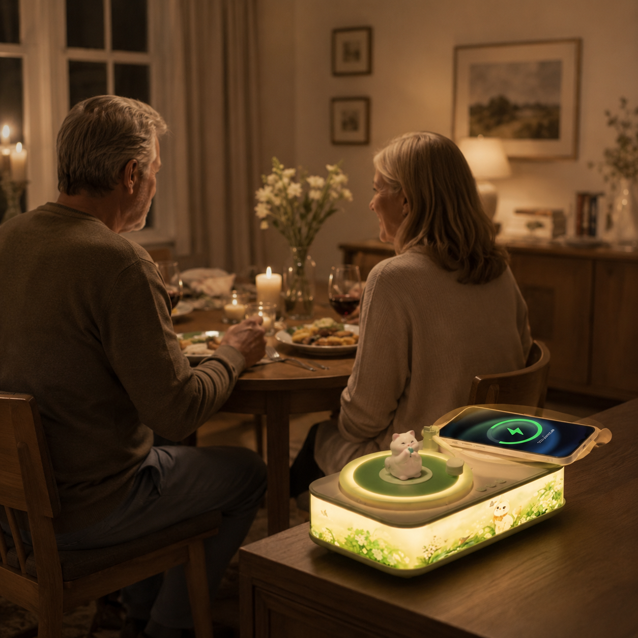 BION Care WhiskerGlow™ Retro Bluetooth Speaker & Wireless Charger